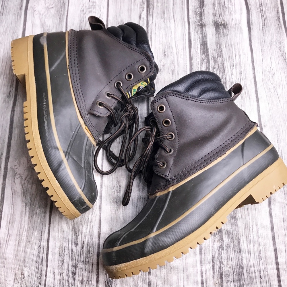 Crater Ridge Duck Boots Leather Upper Youth Size 3Y (Pike) Waterproof Hunting